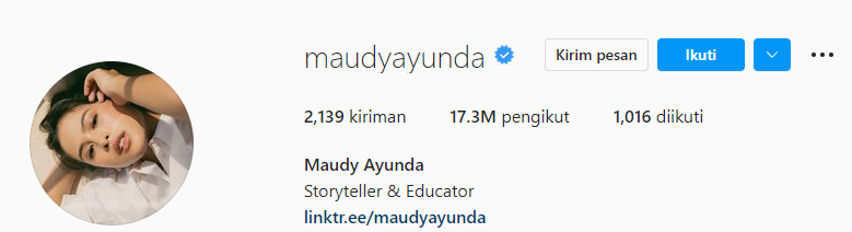 personal braniding Maudy Ayunda